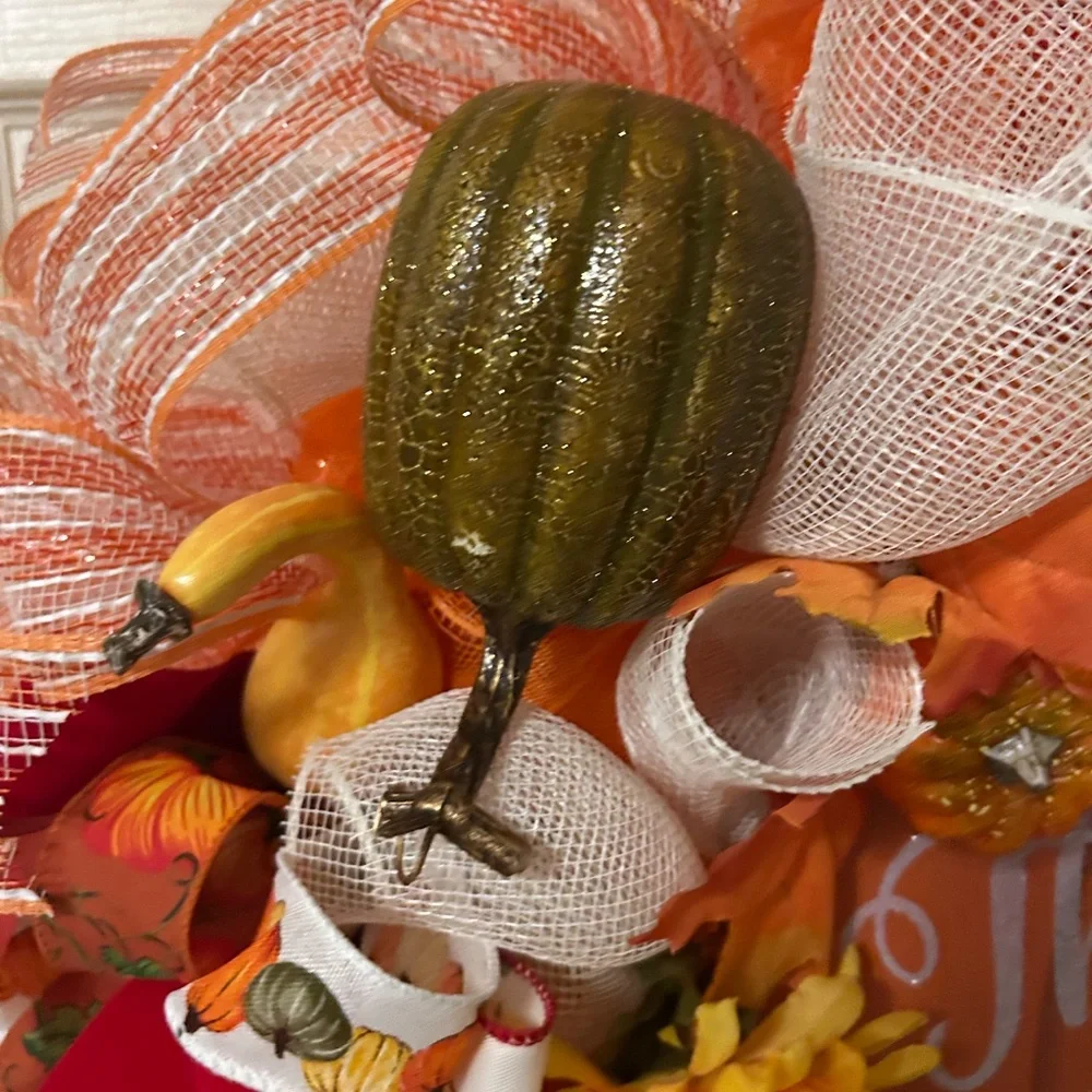 Fall wreath/thankful and blessed